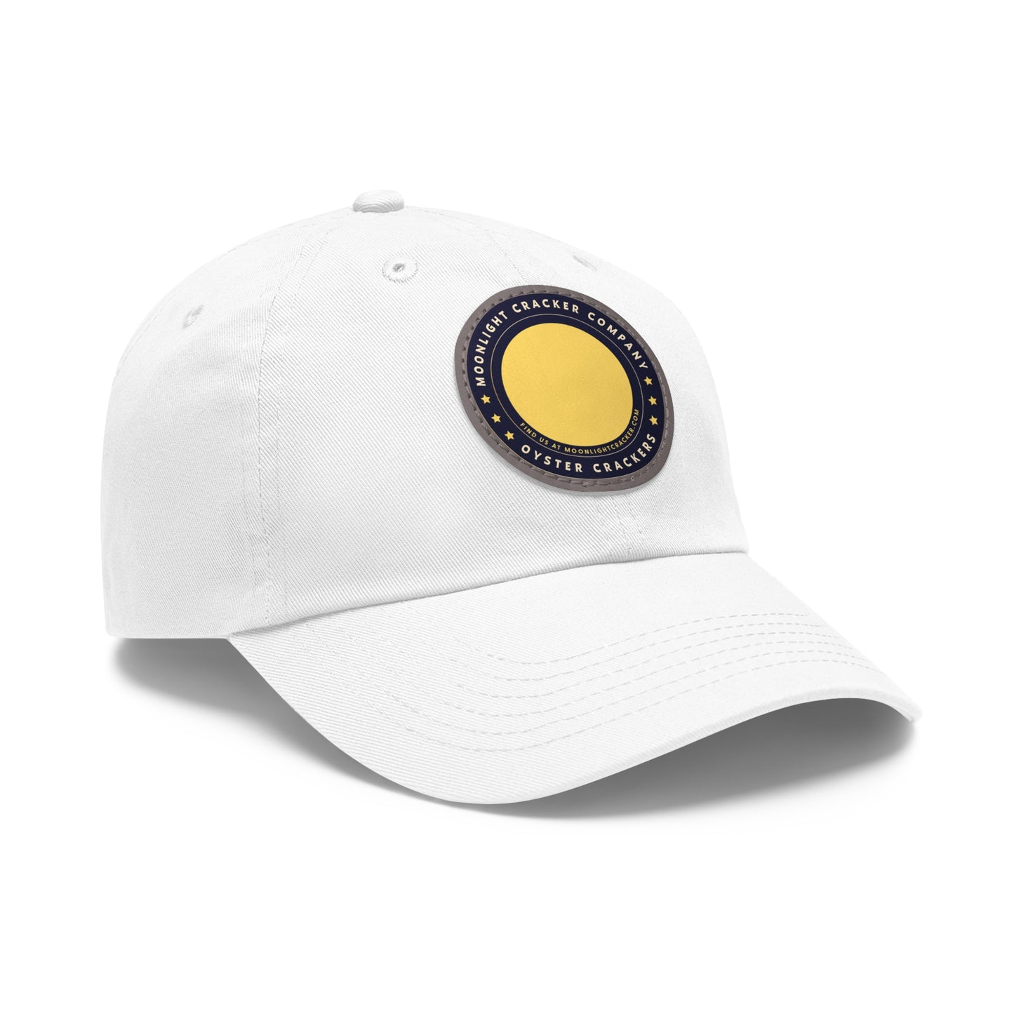 Dad Hat with Leather Patch (Round)